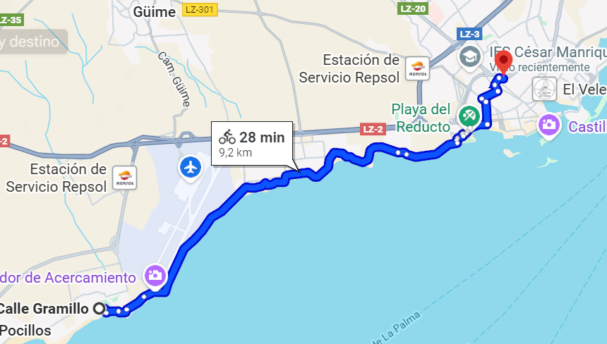 Ruta Matagorda a Arrecife